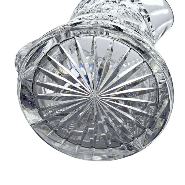 American Brilliant Period Cut Glass Water Pitcher Pinwheel Pattern For Sale - Image 11 of 12