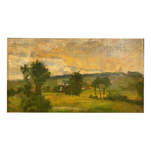 Heinrich Pforr, Summer Evening in Uengsterode, Oil Painting on Canvas For Sale
