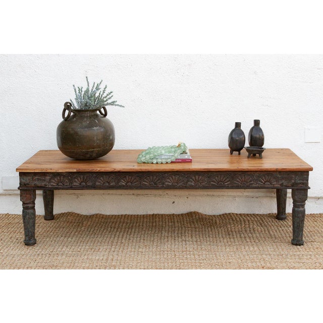 Long Antique Indian Takhat Teak Coffee Table For Sale - Image 13 of 13