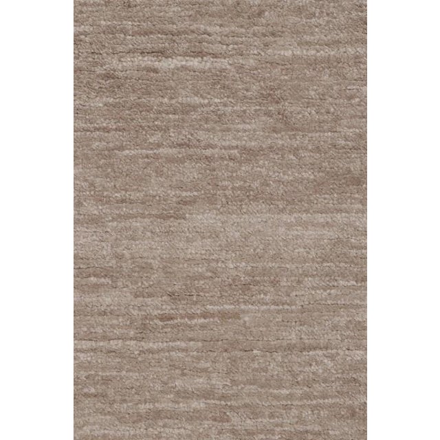 Rug & Kilim’s Oversized Modern Textural Rug in Brown, White and Beige Striae - 14x16 For Sale In New York - Image 6 of 8