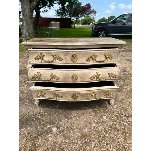 Bronze French 19th Century Louis XV Painted Chest of Drawers or Commode For Sale - Image 8 of 12