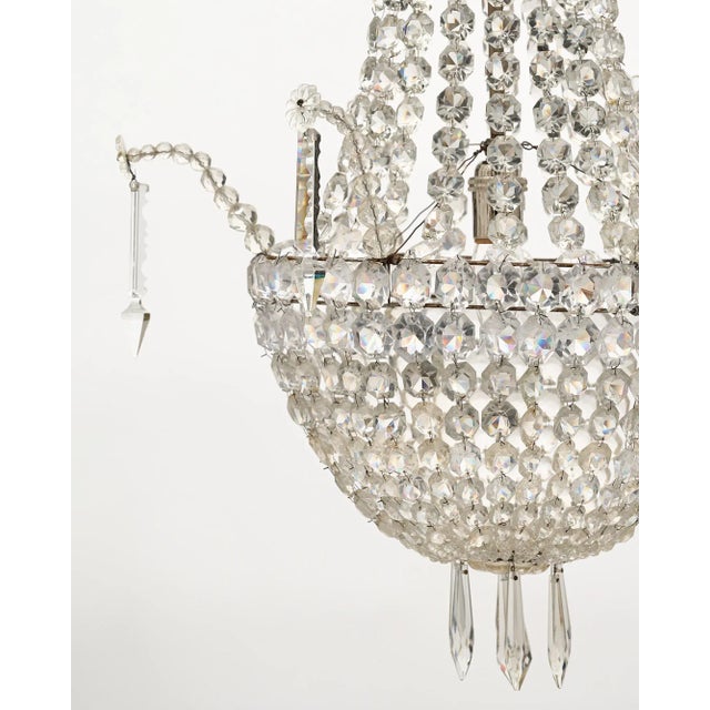 Baccarat French Antique Crystal “Basket” Chandelier by Baccarat For Sale - Image 4 of 10