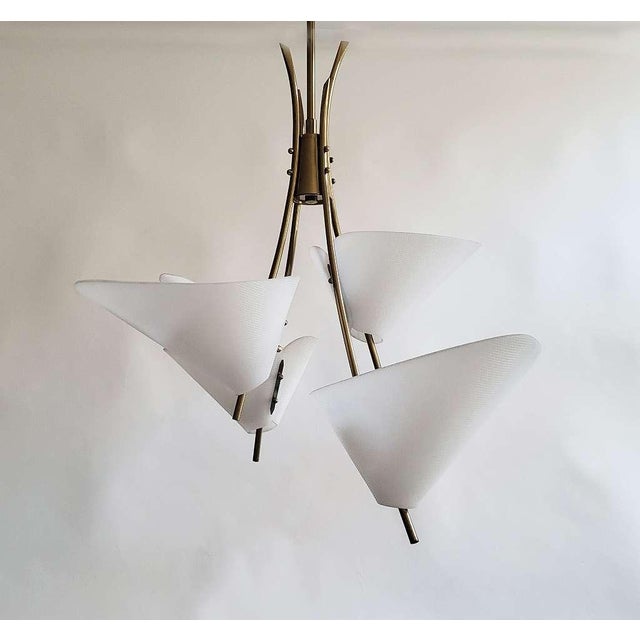 Rupert Nikoll Mid-Century Austrian Brass Chandelier by Rupert Nikoll, 1950s For Sale - Image 4 of 9