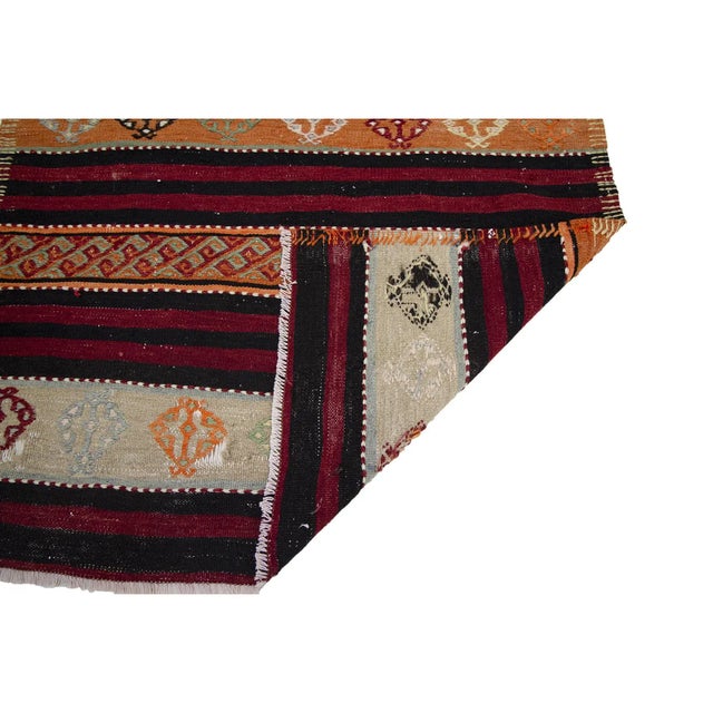 Mid 20th Century Vintage Embroidered Kilim Runner Rug For Sale - Image 5 of 7