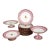 Antique French Old Paris Porcelain Pompadour Pink 15 Piece Dessert Service For Sale
