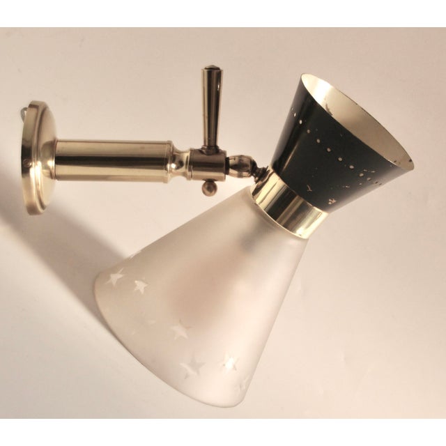 Mid-Century Modern Mid-Century Glass Diabolo Articulated Wall Light, France, 1950s For Sale - Image 3 of 11