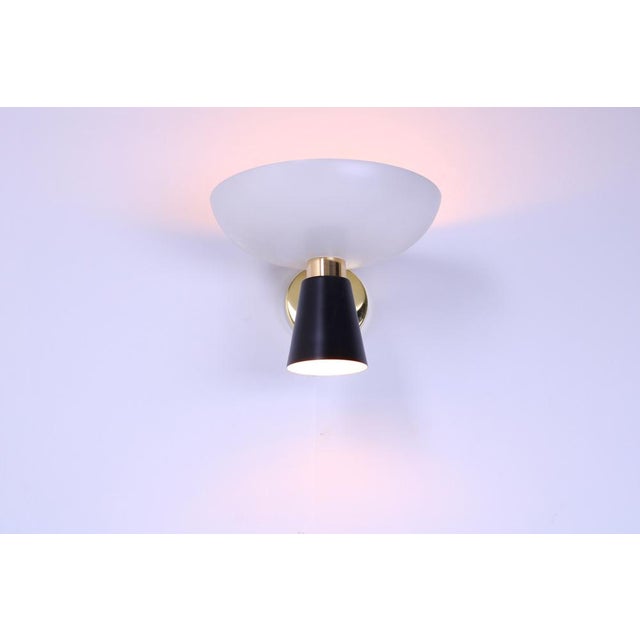 Black & White Brass Diabolo Wall Sconce from Stilnovo, 1950s For Sale - Image 17 of 18
