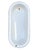 Vintage Hungarian White Enamel Bathtub With Pale Blue Metal Stand For Sale - Image 4 of 7