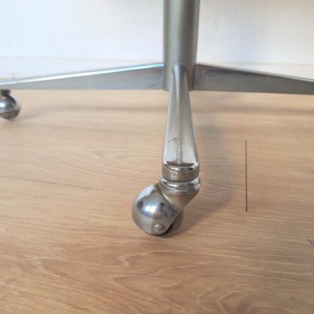 Vintage Side Table on Wheels, 1950s For Sale - Image 3 of 5