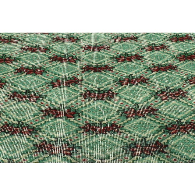 Mid 20th Century Distressed Vintage Turkish Sivas Rug - 03'05 X 06'03 For Sale - Image 5 of 5