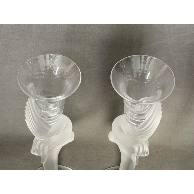French Crystal Candleholders, 1987, Set of 2 For Sale - Image 6 of 10