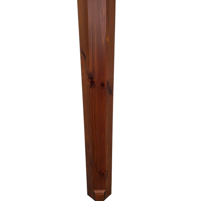 French Country Ethan Allen Country Craftsman Corner Cabinet Shelf Display Knotty Pine Hutch For Sale - Image 3 of 13
