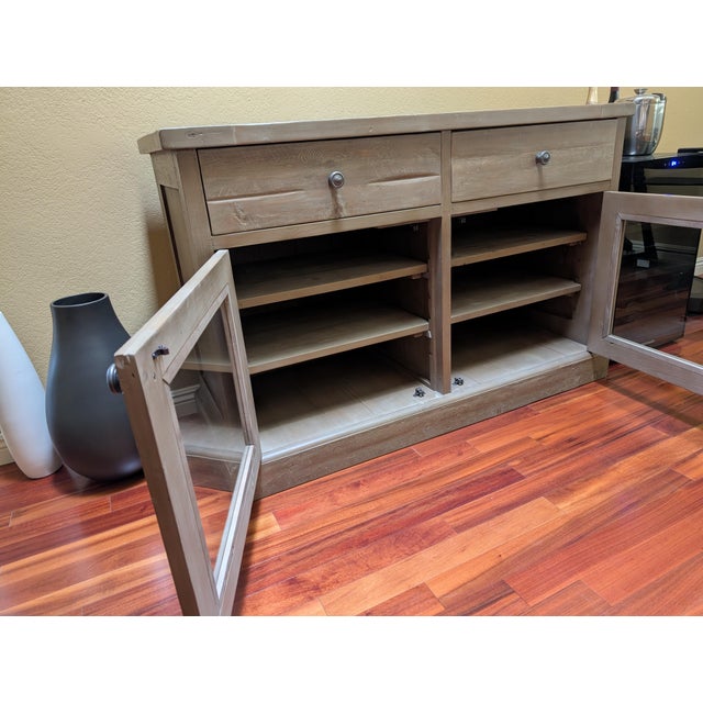 Rustic Restoration Hardware Grey Salvaged Wood Sideboard For Sale - Image 3 of 5