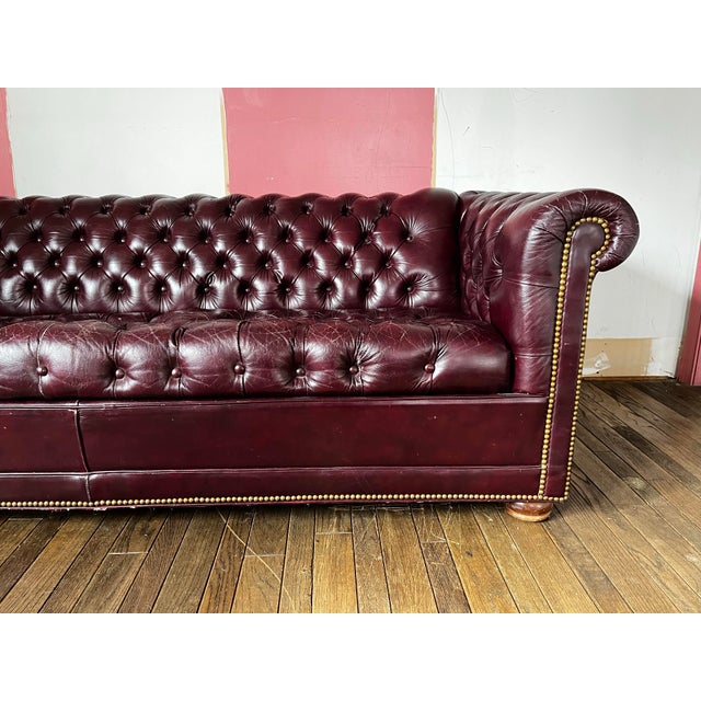 Mid 20th Century Vintage Oxblood Chesterfield Sleeper Sofa Chairish