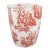 Vintage Red Transfer Ware Ceramic Cachepot Planter - European Pastoral Scene, Cottagecore, Grandmillennial For Sale