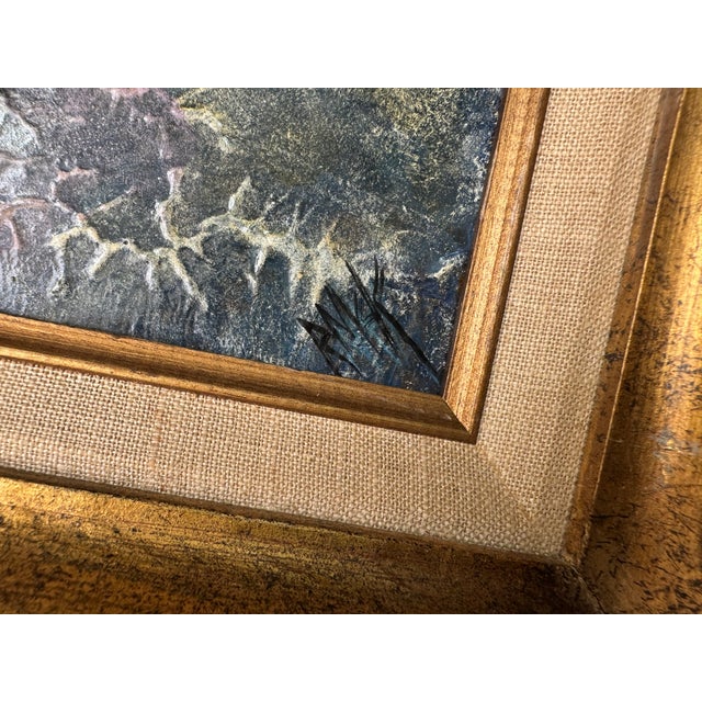 Vintage Abstract Impressionist Acrylic Painting on Masonite Board – Framed For Sale - Image 9 of 11