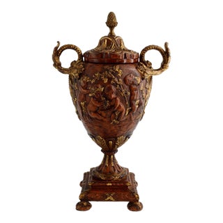 Maitland-Smith Neoclassical Urn Putti Cherub Bacchnalian 17" For Sale
