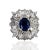 Platinum ring with fine sapphire weighing 2.61 carats and approximately 4.16 carats or round and baguette cut diamonds....