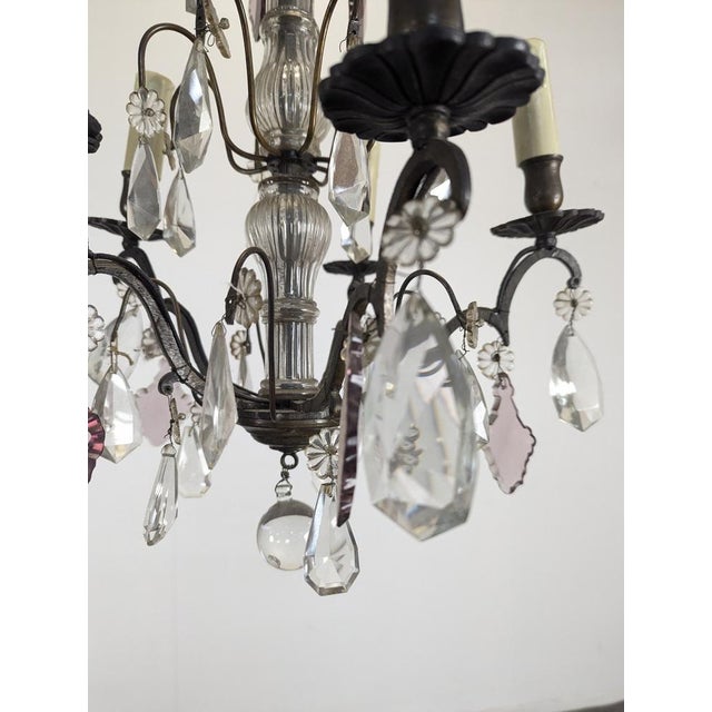 Six-Light Chandeliers with Polychrome Crystal Drops, Set of 2 For Sale - Image 9 of 18