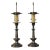 English Style Candlestick Lamps in Pewter Finish - A Pair For Sale