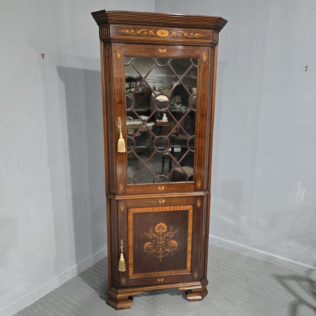 Inlaid Mahogany Cabinet, 1900s For Sale - Image 15 of 15