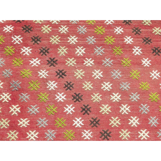 1960s Embroidered Modern Kilim Rug - 61"x136" For Sale - Image 5 of 12