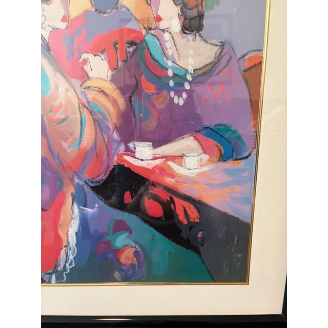 Vintage Framed Isaac Maimon Corner Cafe Figurative Lithograph Art For Sale - Image 15 of 16