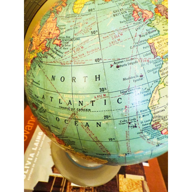 Vintage Mid-Century Modern Terrestrial Globe by the Geo. F. Cram Co 8-Inch For Sale - Image 9 of 12
