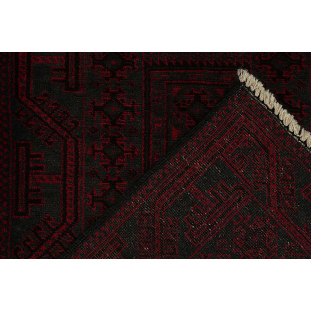 Textile Rug & Kilim’s Baluch Tribal Rug in Deep Blue With Red Geometric Patterns For Sale - Image 7 of 7