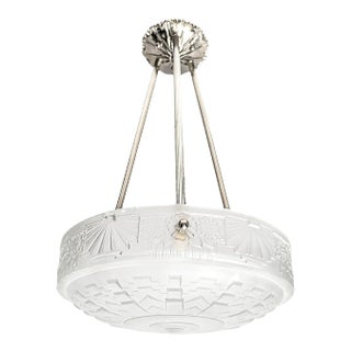 French Art Deco Pendant Chandelier by Lorrain Nancy For Sale