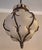 Venetian Murano Blown Frosted Glass Hall Lantern Pendant Light in Iron Frame, Italy, 1960s For Sale - Image 10 of 11