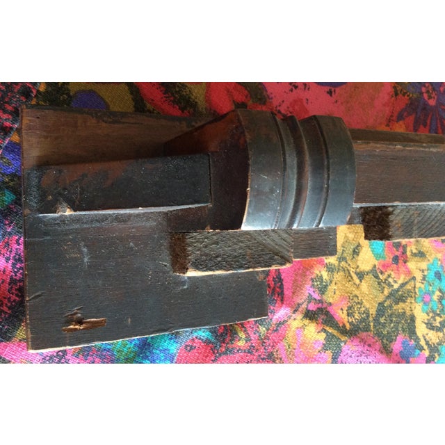 1900 - 1909 Architectural Salvaged Antique Wooden Lintel For Sale - Image 5 of 8