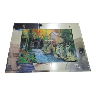 Mid 20th Century Motion Mirror Wall Art, Grist Mill Scene, Light & Sound For Sale