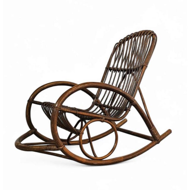 Bentwood, Wicker and Rattan Rocking Chair by Rohé Noordwolde For Sale - Image 12 of 12