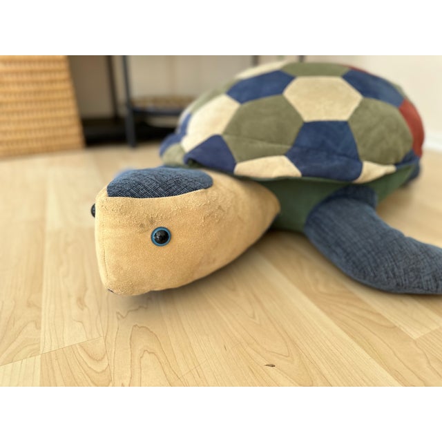 Large Leather Pouf in the Shape of a Turtle, 1975 For Sale - Image 17 of 18