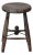 Late 19th Century Rustic Wooden Stool With Iron Stretcher For Sale