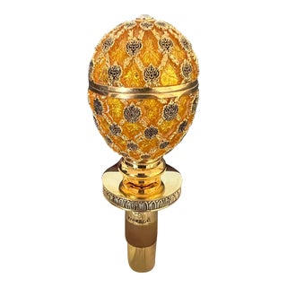 Vintage Faberge Gold Enamel Coronation Adjustable Wine Stopper, Made in Germany For Sale