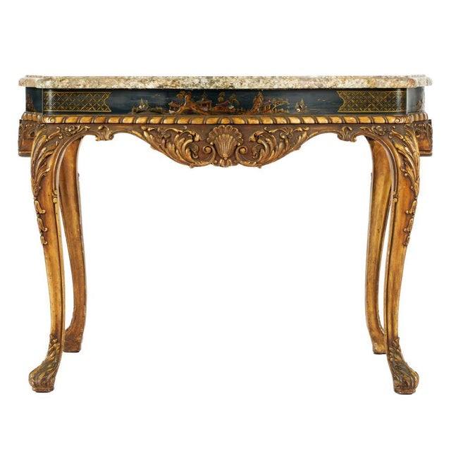 Chinoiserie 19th Century French Chinoiserie Center Table With Marble Top For Sale - Image 3 of 9