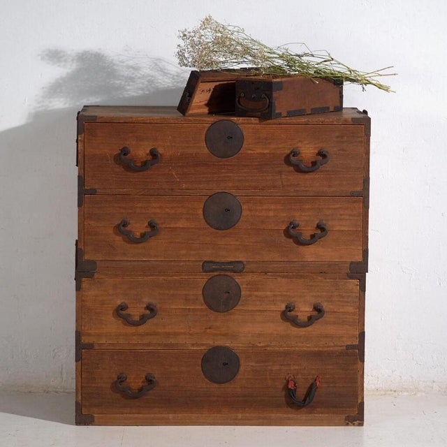 Antique Japanese multi-drawer tansu (c.1868-1926)Dimensions: Length: 96 cm Depth: 43 cm Height: 102 cmStyle:...