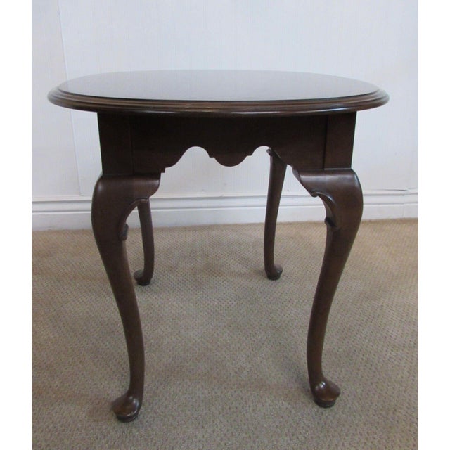 Vintage Ethan Allen Court Cherry Queen Anne Oval End Table 11
