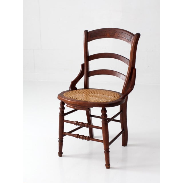 Victorian Antique Victorian American Eastlake Style Cottage Chair For Sale - Image 3 of 11