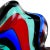 Murano Vintage Red Black Blue Aqua Swirl Design Italian Art Glass Flower Shaped Ashtray Bowl For Sale In Orlando - Image 6 of 8