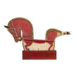 Antique Javanese Bamboo & Rattan Painted Horse