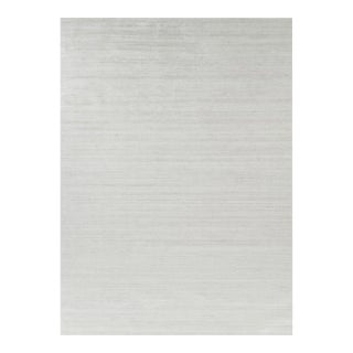 Rug & Kilim’s Oversized Textural Rug in Solid White, Gray and Cream Striae - 11x15 For Sale