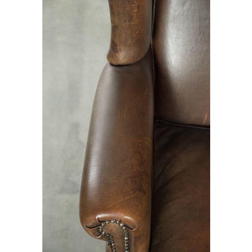 Animal Skin Large Club Chair in Sheepskin Leather For Sale - Image 7 of 12