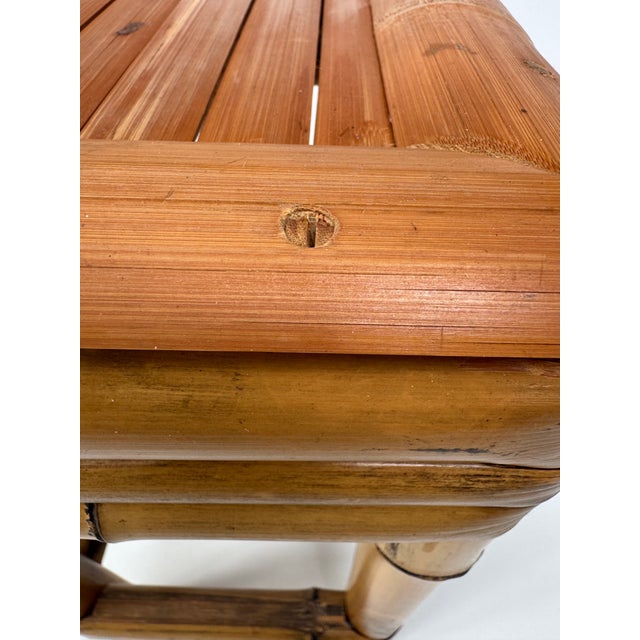 Vintage Bamboo Plant Stand Side Table Boho 20" For Sale - Image 10 of 11
