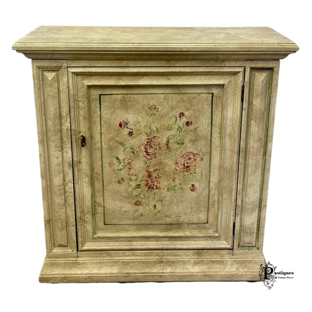 Vintage Rustic Style Hall Chest and Mirror featuring High Quality Construction, Shabby Chic Style Finish, and Floral...