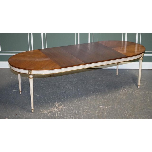Extendable Dining Table in Cherrywood and Hand-Painted Gilt Wood from Kindel Furniture For Sale - Image 5 of 18