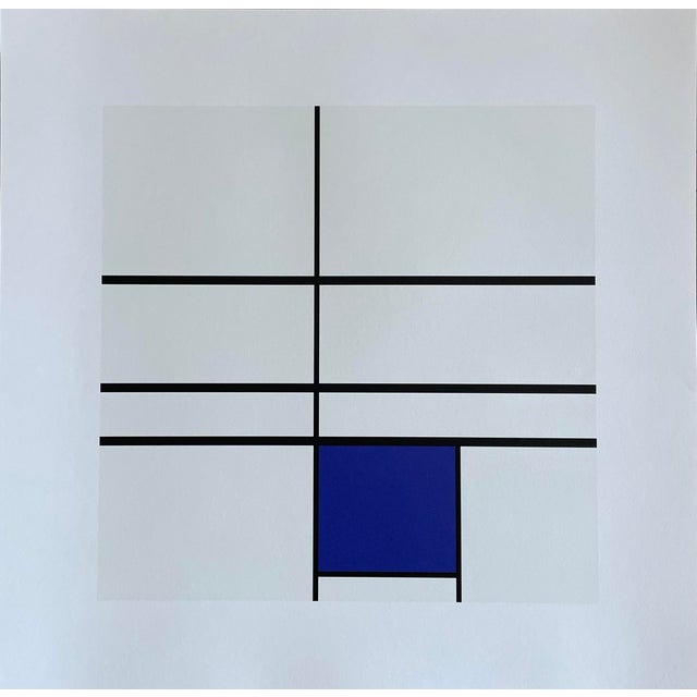 Contemporary Piet Modrian (1872-1944), Composition With Blue, 1935, Copyright Mondrian Holtzman Trust, Printed in Italy For Sale - Image 3 of 8