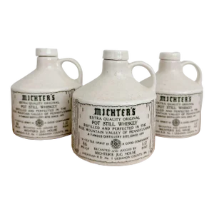 Empty Michter’s Pot Still Whiskey Ceramic Jug Without Cork Made in Usa Set of 3